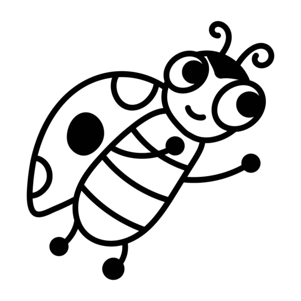 可爱的卡通瓢虫 涂鸦图标 — 图库矢量图片