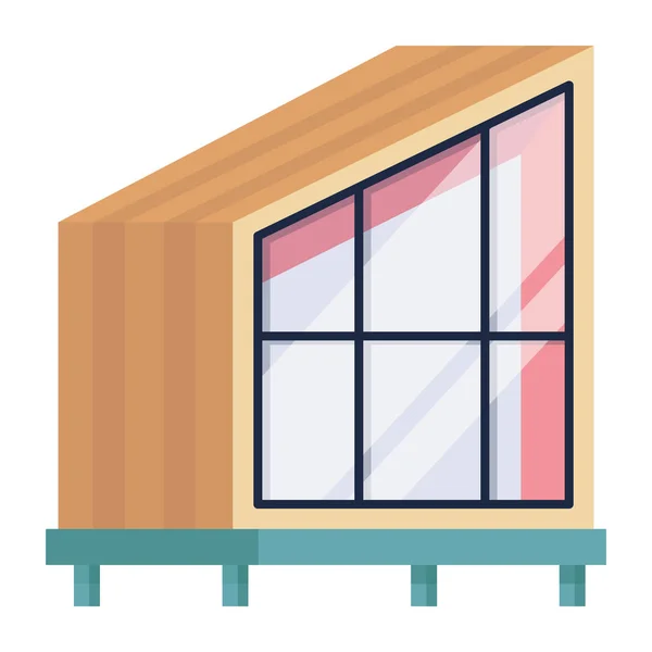 Плоский Дизайн Векторна Ілюстрація Скляного Будинку — стоковий вектор