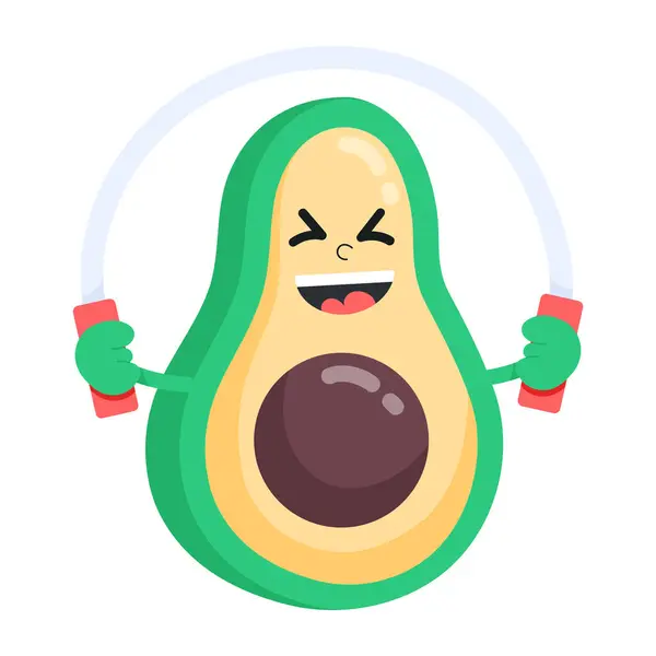 Süße Avocado Maskottchen Charakter — Stockvektor