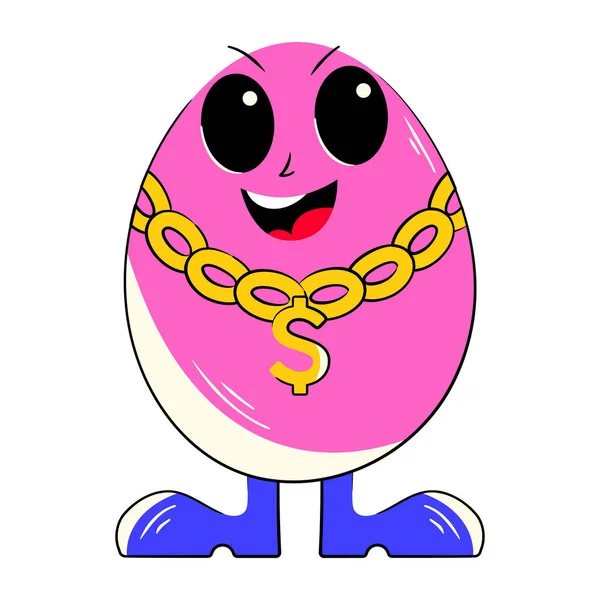 Egg Chain Colorful Cartoon Icon Vector Illustration — Stock Vector