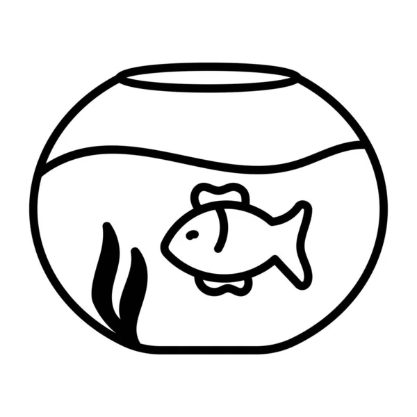 Poissons Dans Aquarium Illustration Simple Web — Image vectorielle
