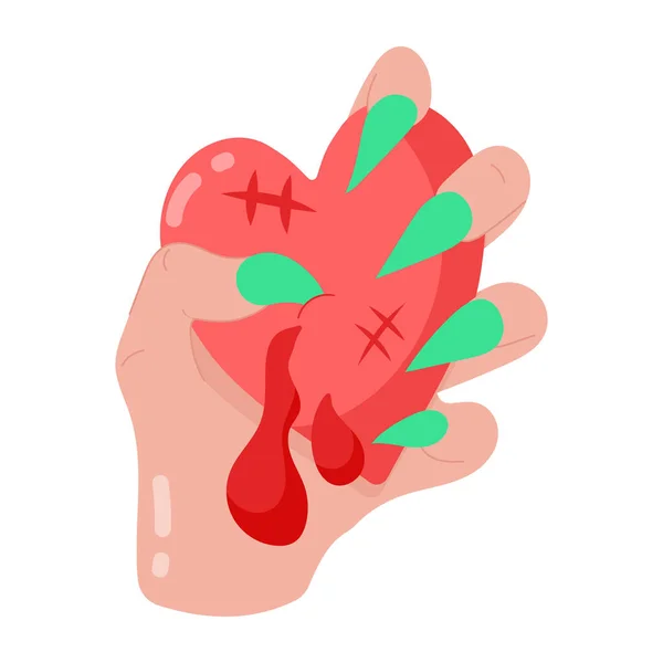 Γυναικείο Χέρι Κρατώντας Καρδιά Πολύχρωμο Εικονίδιο Κινουμένων Σχεδίων Διανυσματική Απεικόνιση — Διανυσματικό Αρχείο