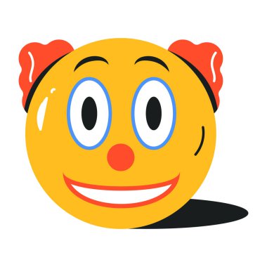 palyaço renkli çizgi film simgesi, vektör illüstrasyonu 