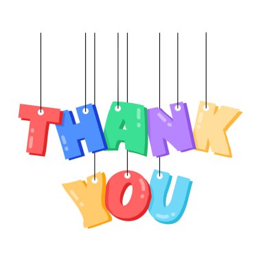 Teşekkür ederim. El çizimi vektör illüstrasyonu       