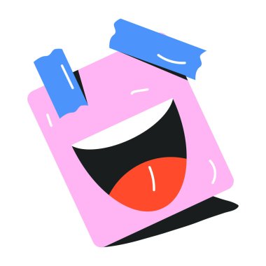 karikatür karalama gülümseme resim vektör çizimi