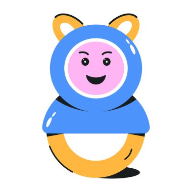 Bebek çıngıraklı yılanın düz tasarımı. vektör illüstrasyonu. 