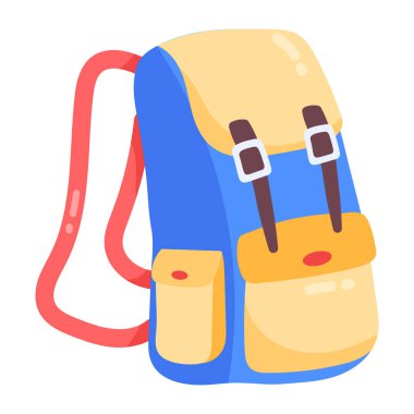 Beyaz arka plan üzerinde izole sırt çantası simgesini. 