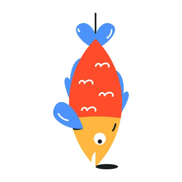Ψάρια Πολύχρωμο Εικονίδιο Κινουμένων Σχεδίων Διανυσματική Απεικόνιση — Διανυσματικό Αρχείο