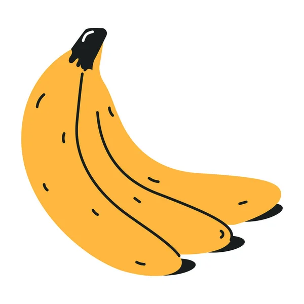 Banan Kolorowe Ikona Kreskówki Wektor Ilustracja — Wektor stockowy