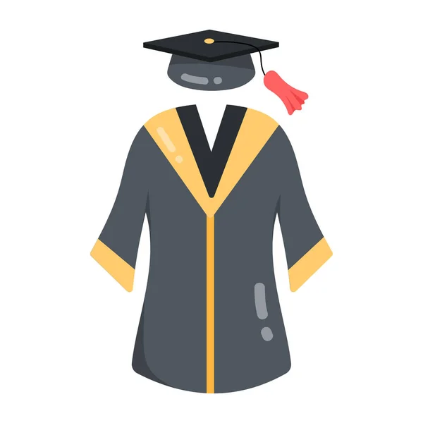 Costume Graduation Icône Dessin Animé Coloré Illustration Vectorielle — Image vectorielle