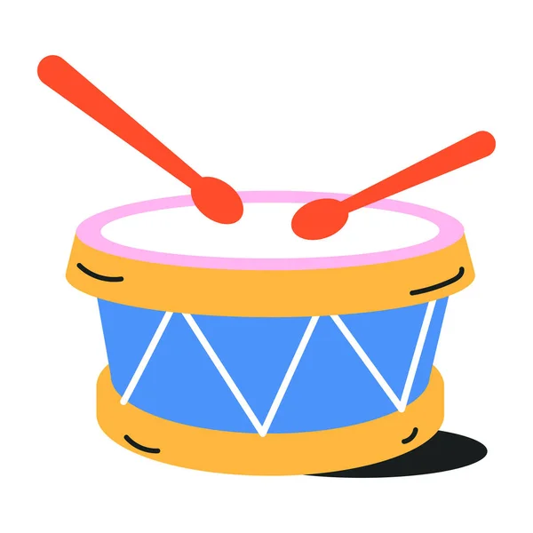 Schlagzeug Ikone Flachen Farbdesign — Stockvektor