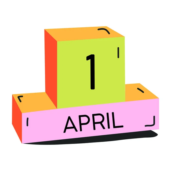 4月1日カレンダーアイコンデザインベクトルイラスト — ストックベクタ
