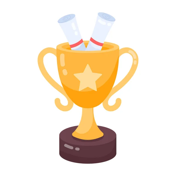 Trofee Cup Icoon Vector Illustratie — Stockvector