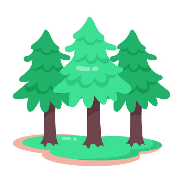Kreslený Stromy Izolovaných Bílém Pozadí — Stockový vektor