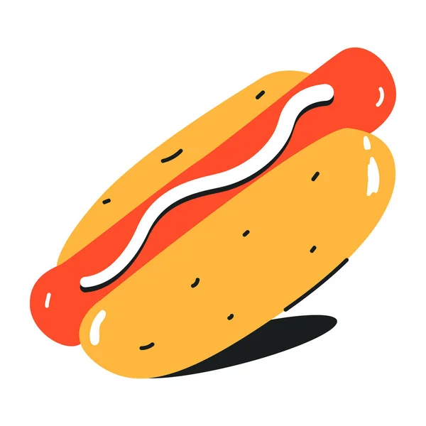 Hot Dog Icon Outline Style — Stock Vector