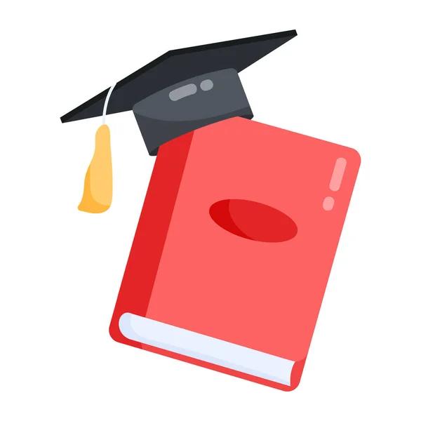 卒業証書とフラットスタイルの卒業キャップ — ストックベクタ