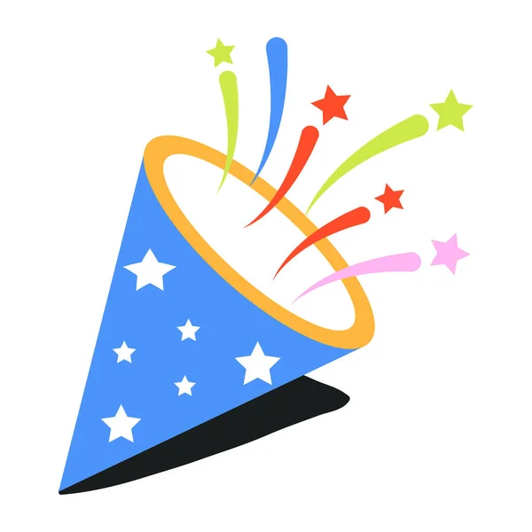 Celebration Cone Colorful Cartoon Icon Vector Illustration — Stock Vector