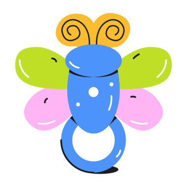 Bebek çıngıraklı yılanın düz tasarımı. vektör illüstrasyonu. 