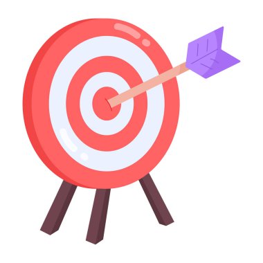 Beyaz arkaplanda ok olan kırmızı hedef