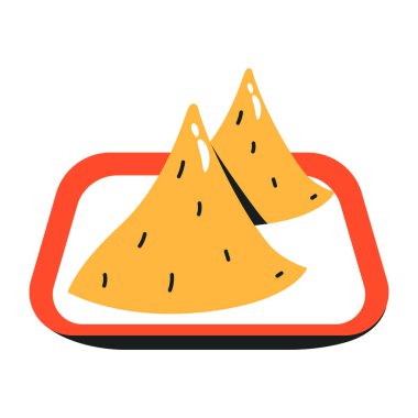 gurme yemeğinin yassı tasarım modern vektör illüstrasyon simgesi