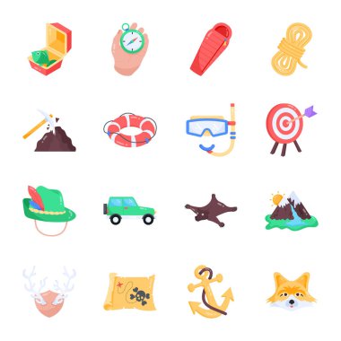 Web tasarımı için seyahat vektör simgeleri kümesi 