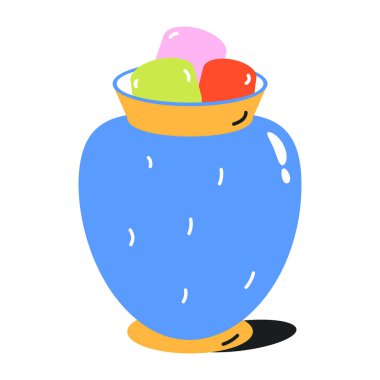 Vazo simgesinin düz renk tasarımı 