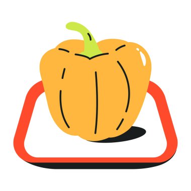 Beyaz Arkaplanda Sarı Biber