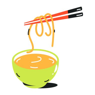 Lezzetli doğulu yemek ikonu, vektör illüstrasyon tasarımı      