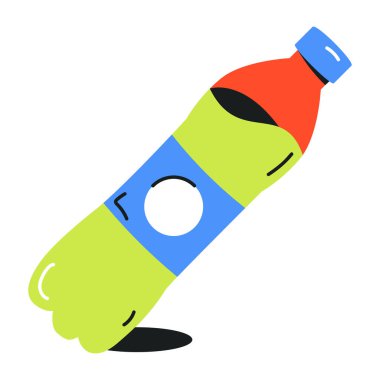 düz tasarım su ikonu vektör çizimi şişesi 