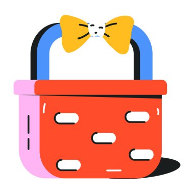 piknik sepeti simge vektör çizim 