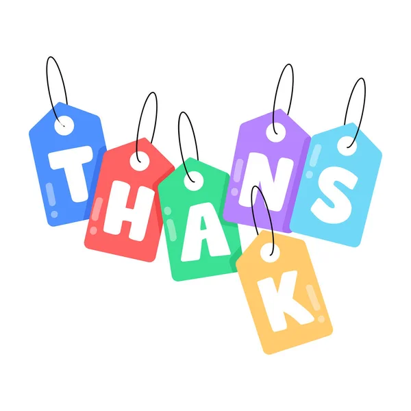 Thanks Message Hand Drawn Vector Illustration — Vettoriale Stock