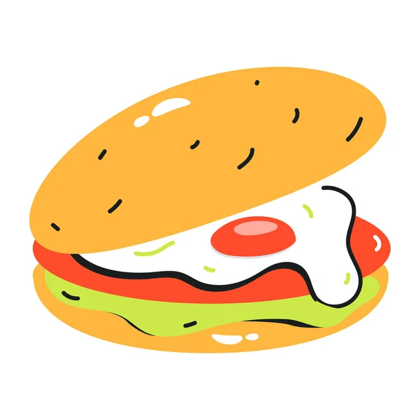 Elemento Icona Sandwich Sfondo Bianco — Vettoriale Stock