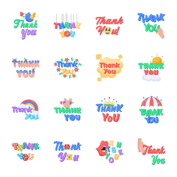 Thank You Vector Set Thank You Hand Lettering — Stock Vector
