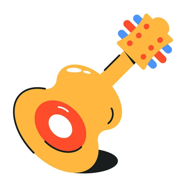 Guitar Music Instrument Flat Icon Web Illustration — Stock Vector