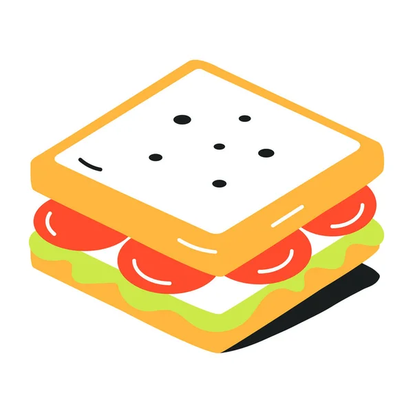 Sandwich Icône Élément Sur Fond Blanc — Image vectorielle