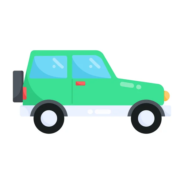 Πράσινο Αυτοκίνητο Εικονογράφηση Λευκό Φόντο — Διανυσματικό Αρχείο