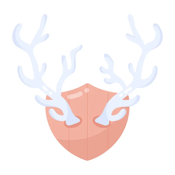 Isolated Deer Horns Shield — Stock Vector