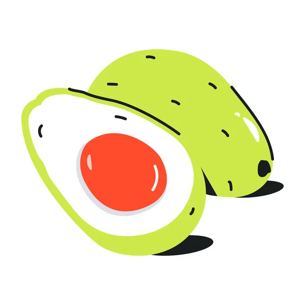 Avocado Fruit Vector Icoon Fruit Vector Pictogram Geïsoleerd Witte Achtergrond — Stockvector