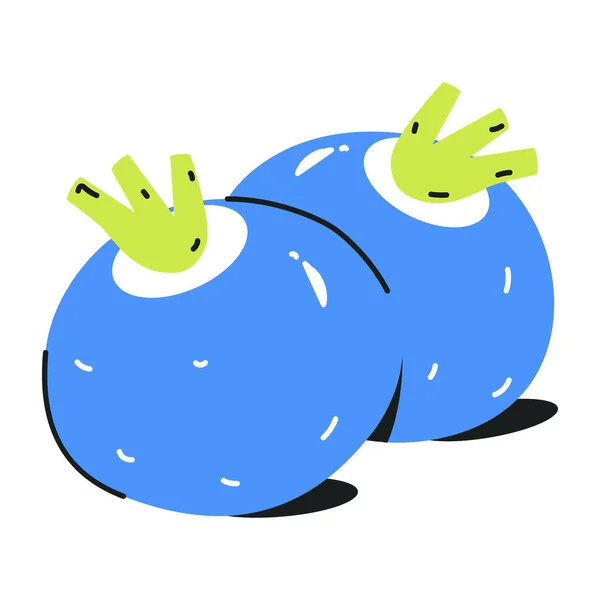 Illustration Vectorielle Mignons Légumes Bleus Sur Fond Blanc — Image vectorielle
