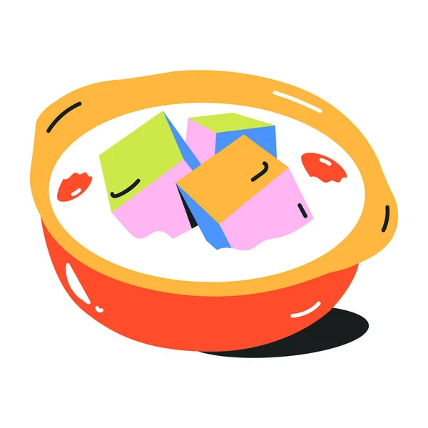Delicious Dish Bowl Web Illustration Food Concept — Stock Vector