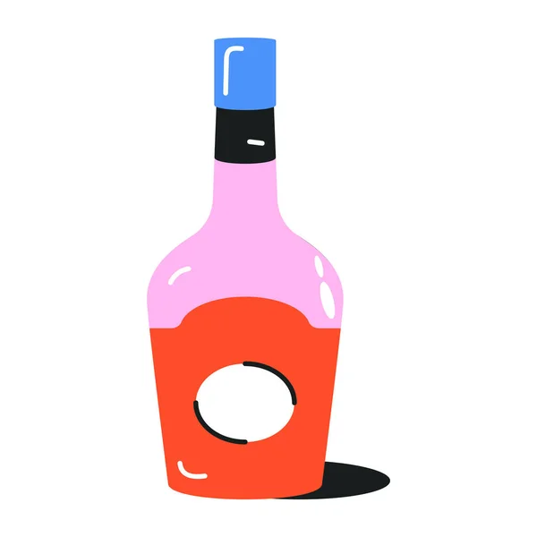 アルコールボトルのフラットカラーイラスト — ストックベクタ