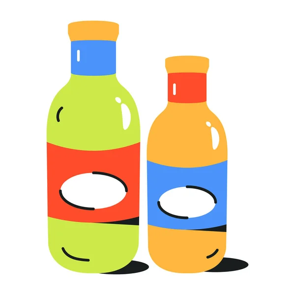 Färgglada Flaskor Vit Bakgrund — Stock vektor