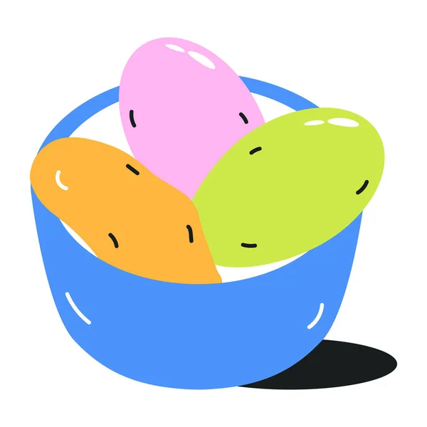 Bol Avec Des Boules Colorées Sur Fond Blanc — Image vectorielle