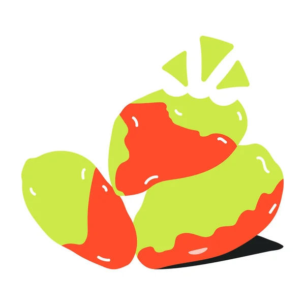Fruta Fresca Saborosa Isolada Sobre Fundo Branco Ilustração Vetorial —  Vetores de Stock