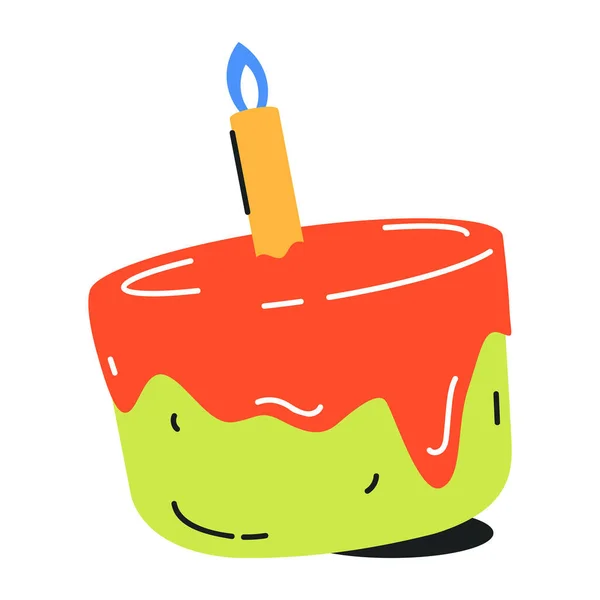 Bazgroły Kreskówki Tort Urodzinowy — Wektor stockowy