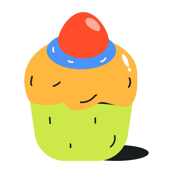 Icona Cupcake Vettoriale Illustrazione — Vettoriale Stock