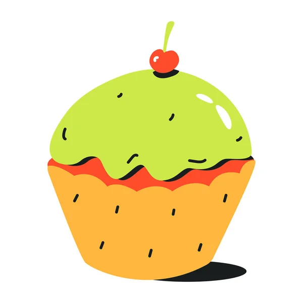 Web Illustration Eines Cupcake Auf Weißem Hintergrund — Stockvektor