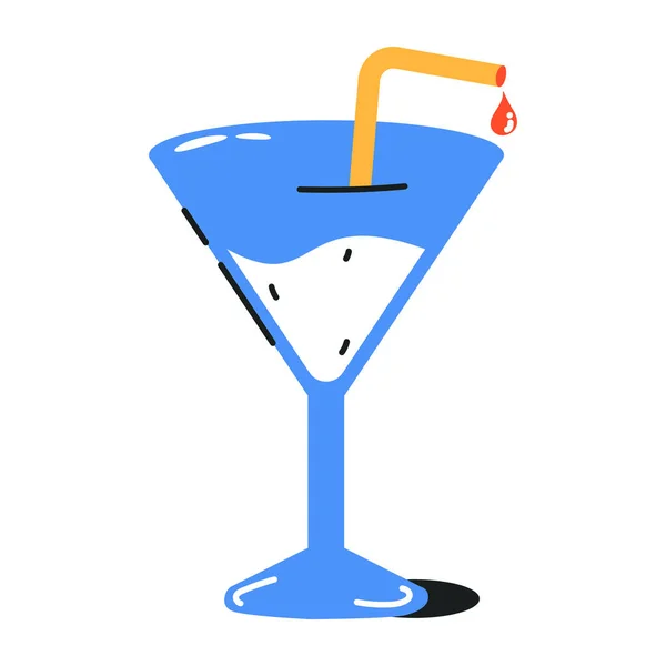 Cocktail Ikon Vit Bakgrund — Stock vektor