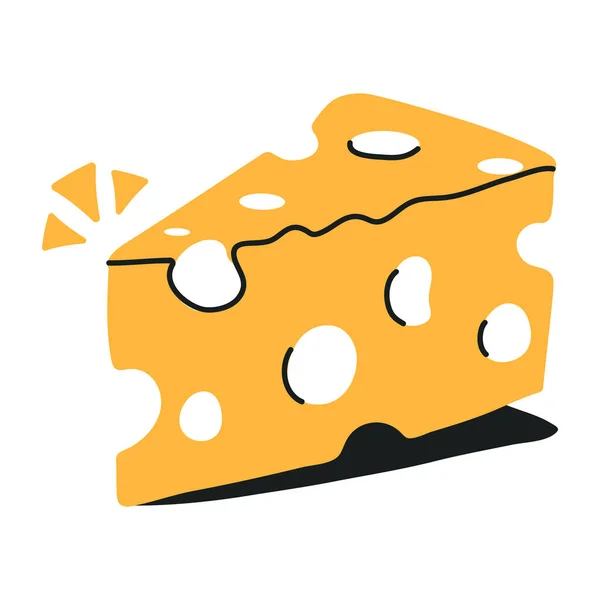 穴の開いたチーズだ 白い背景に独立したベクトル図 — ストックベクタ