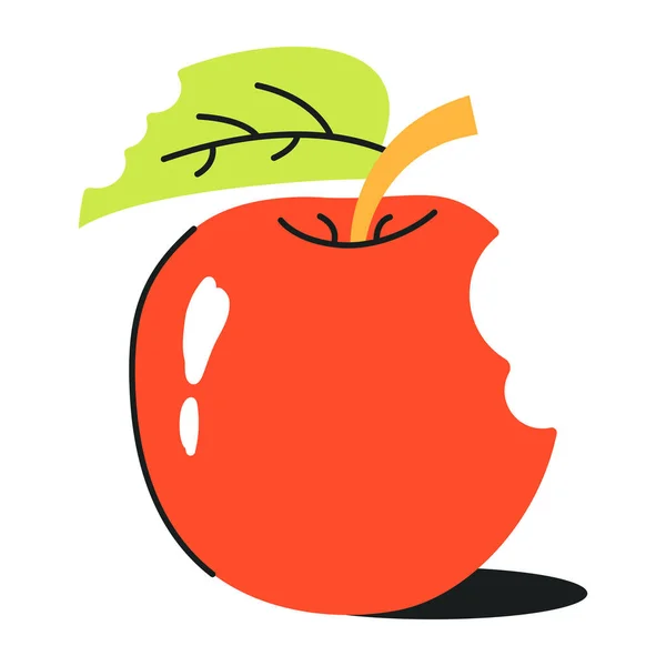 Rote Apfelfrucht Web Illustration Auf Weißem Hintergrund — Stockvektor